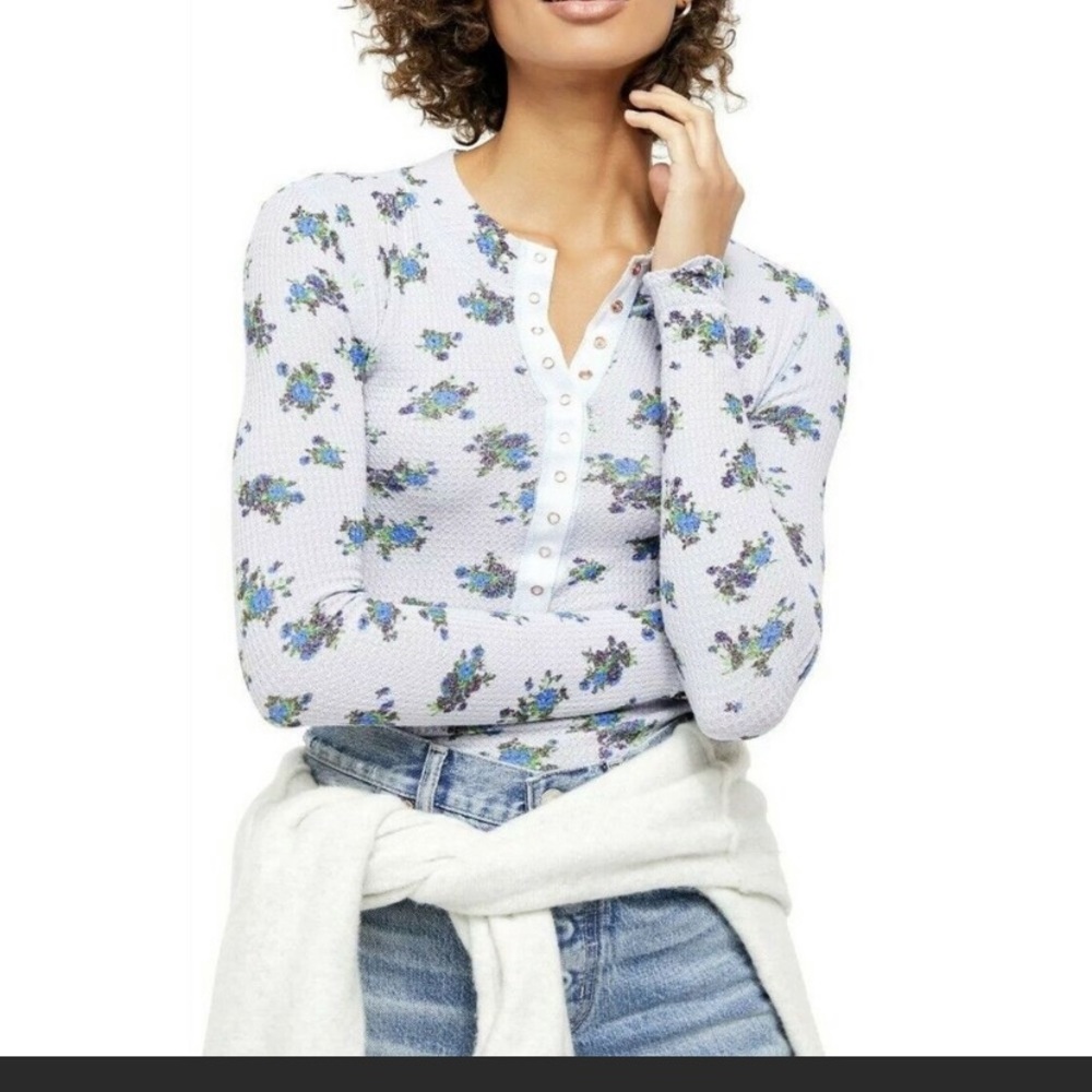 Free People One of the Girls Henley Top XS